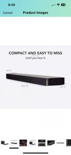 Definitive Technology Studio 3D Mini Sound Bar with 6 Speakers and an 8" Wireles