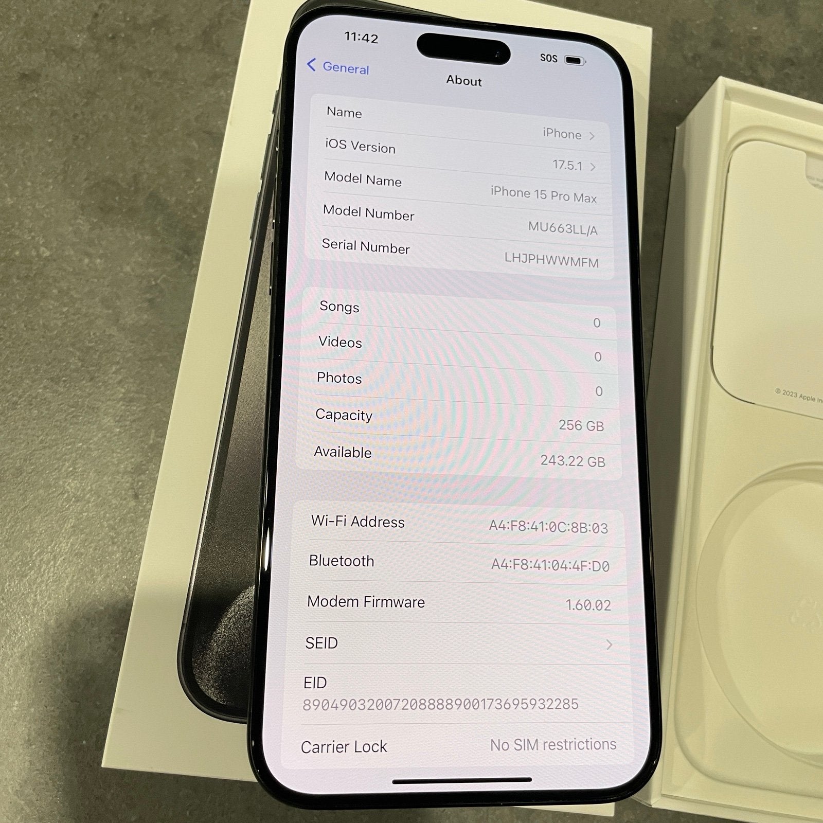 iPhone 15 Pro Max 256GB (Unlocked) 1W26