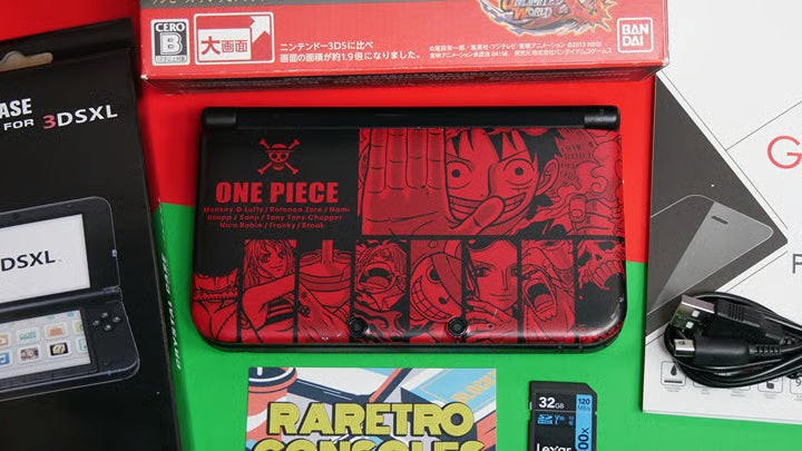 Nintendo 3DS XL One Piece: Unlimited World W/ Box, Charger, Stylus, 60+ Games
