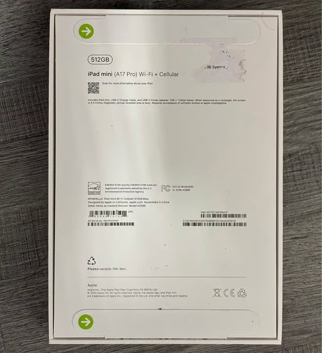 Apple - iPad mini (A17 Pro chip) Wi-Fi + Cellular 512GB - Blue (Unlocked) 7A33