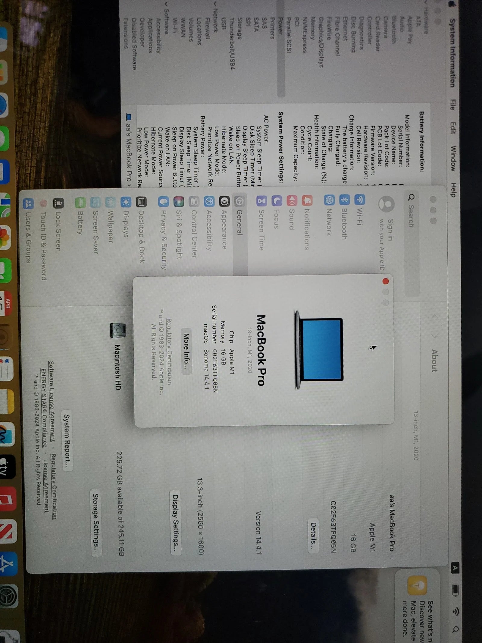 Apple Macbook Pro 13"" 2020  M1  16GB 256GB SSD 6F85