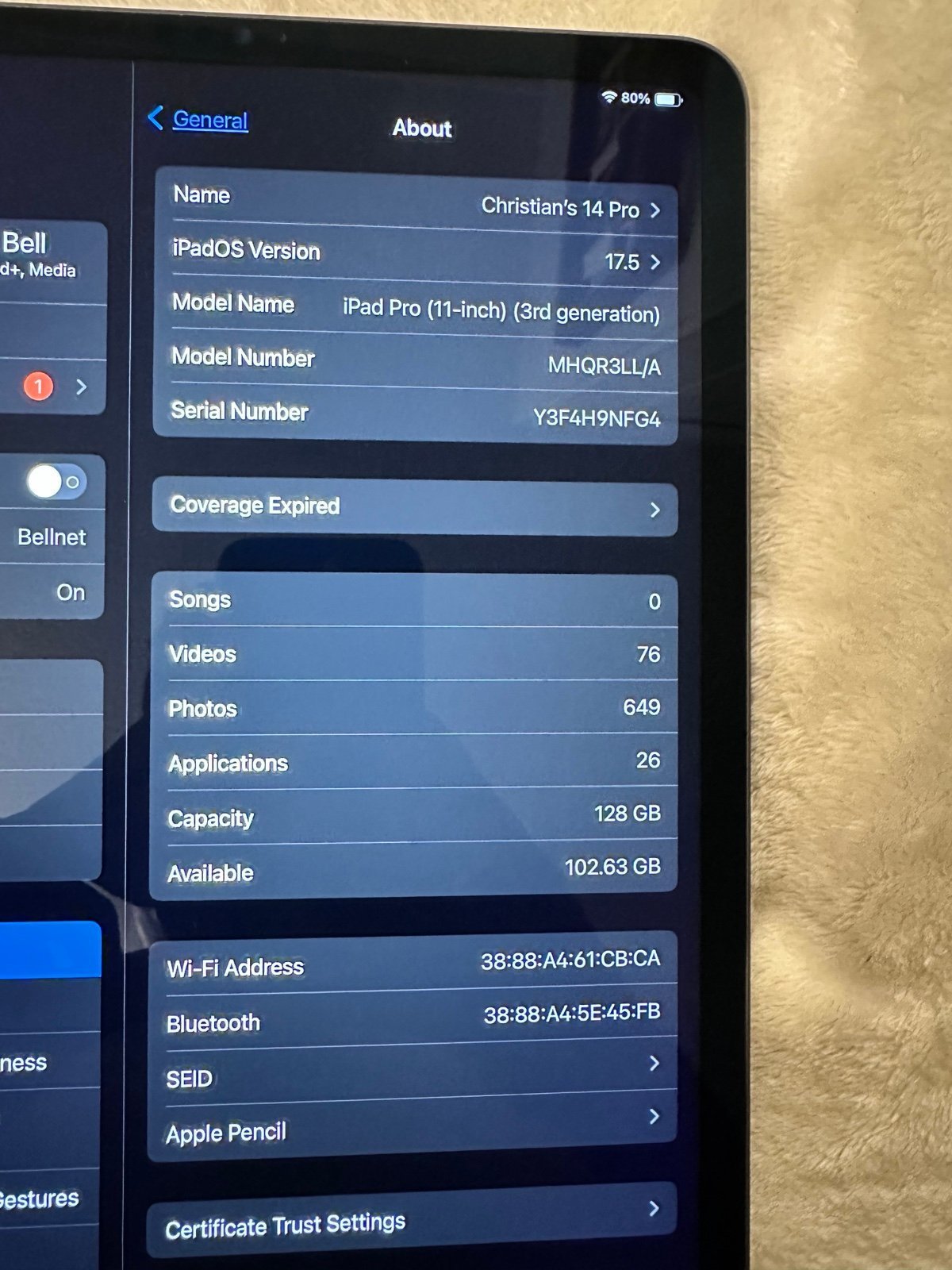 iPad Pro 3rd generation Space Gray 2O78