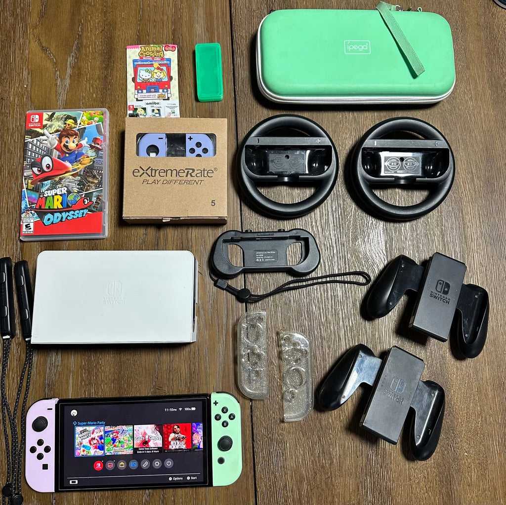 Nintendo Switch OLED w/ PasNintendo Switch OLED w/ Pastel Joy-Cons & Accessories 8W12