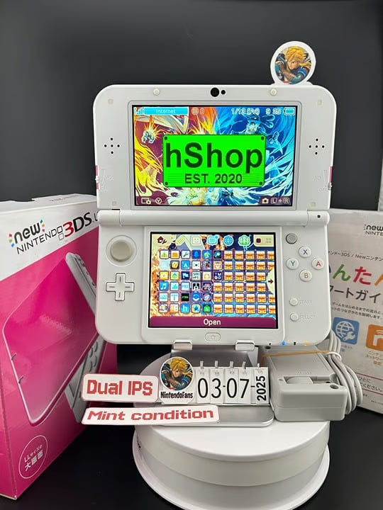 Dual IPS/ New 3DS XL Pink w 128GB SD Card/Near Mint/ 7344/ US Seller