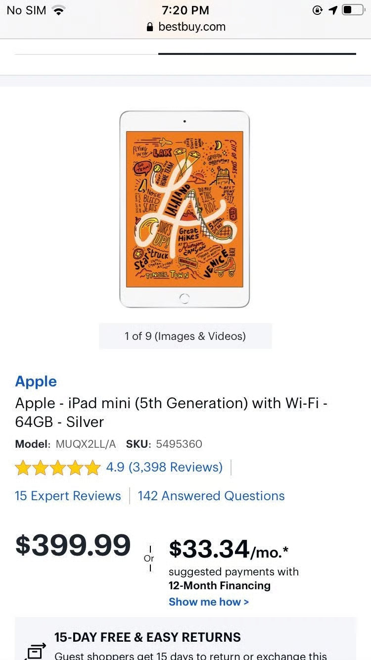 Ipad mini gen 5 6P22