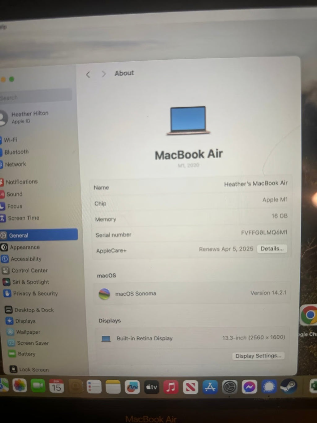 macbook air 2020 rose gold m1 upgraded and have original box 8O86