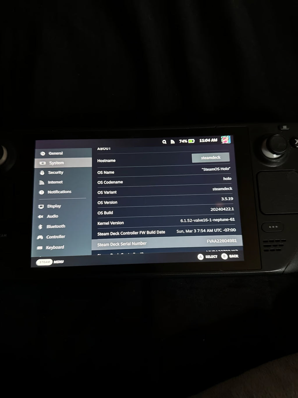 Steam Deck LCD 512 GB 9T33