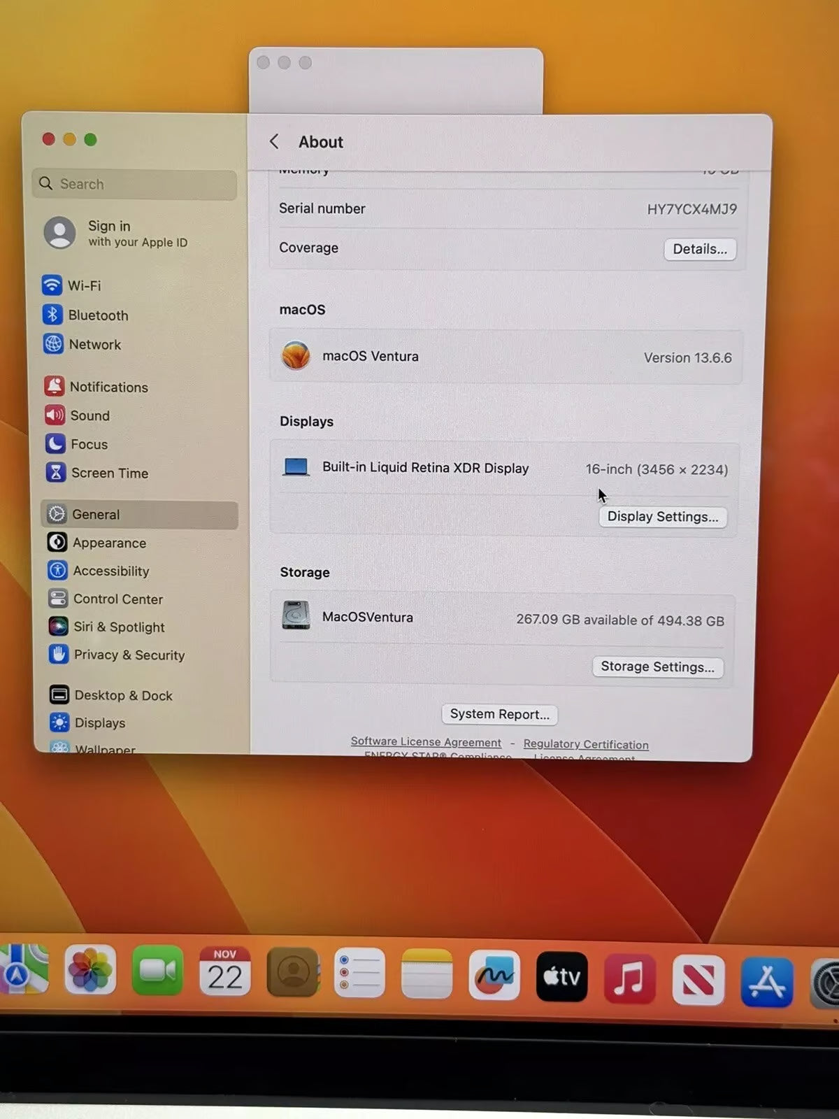 MacBook Pro 16鈥?2023 A278p 16GB 512GB M2 Pro Laptop Cycle Count 129 7P23