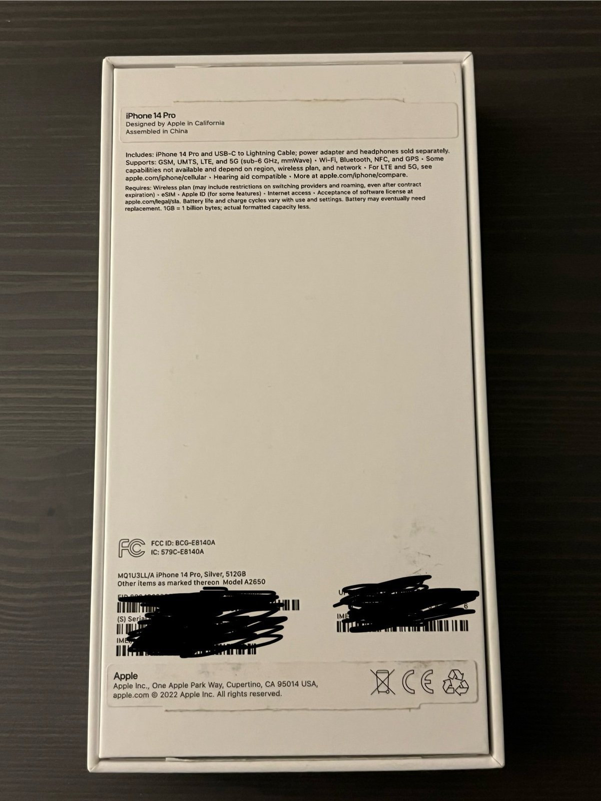 Apple iPhone 14 Pro 512GB in Silver / White Unlocked 5N11