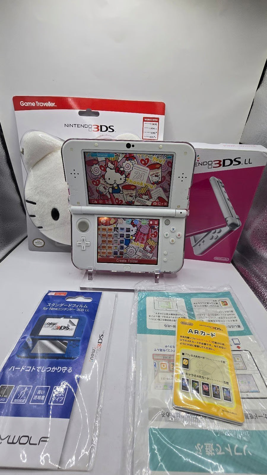 In box New Nintendo 3DS XL Pink /Games, , 128GB SD