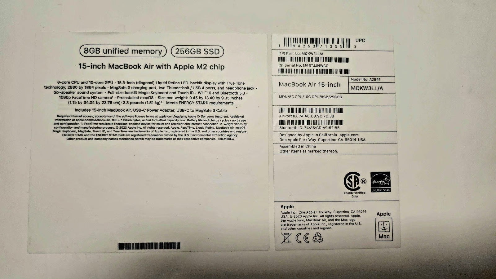 15 inch MacBook Air with M2 Chip 6U33