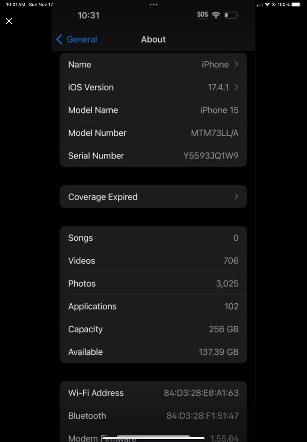 Unlocked blue IPhone 15 with pink wireless charging otter box case 8Y38