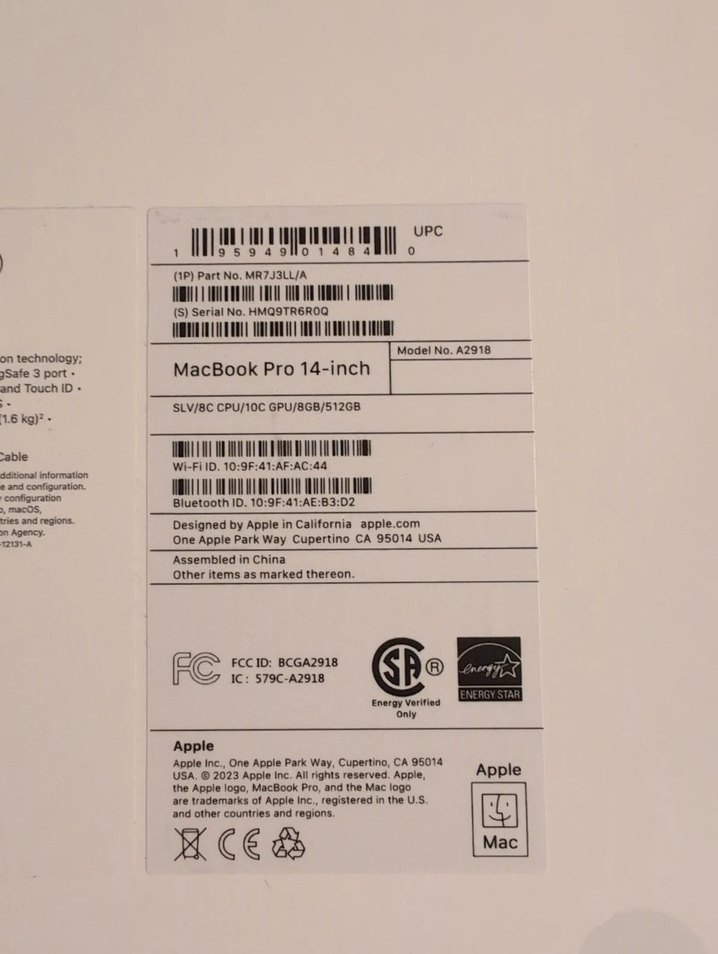 macbook pro 14 inch 2O39