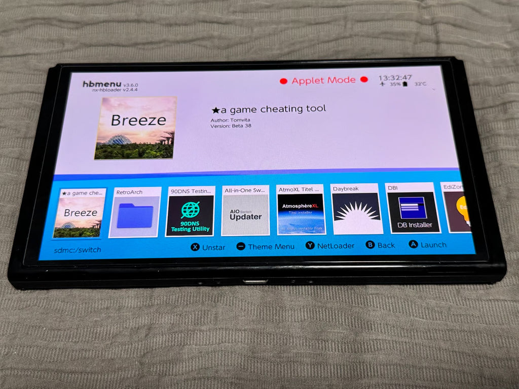 Customized Nintendo Switch like MINT 6L18