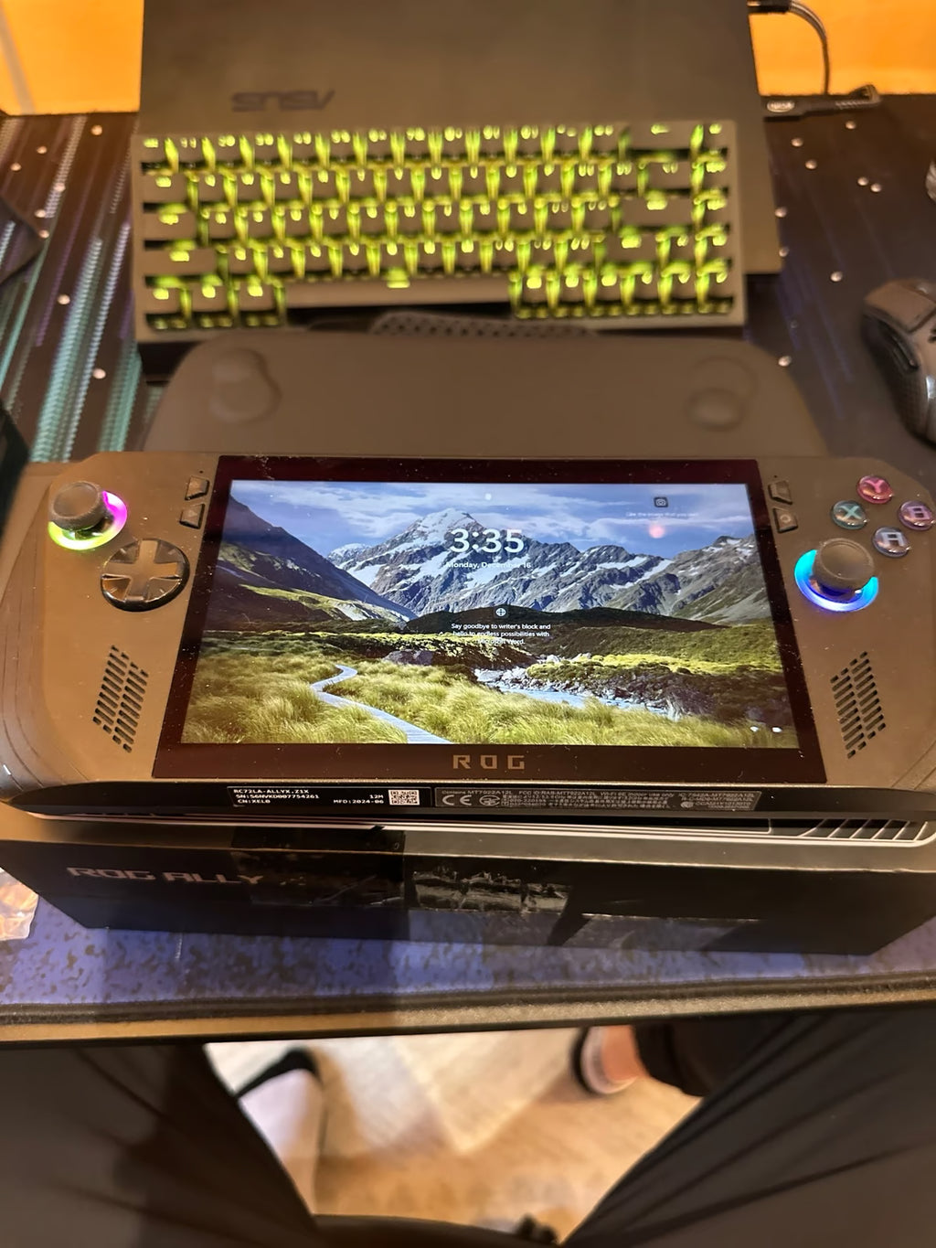 ASUS ROG Ally X with ROG Cetra Wireless Headphones 3R87