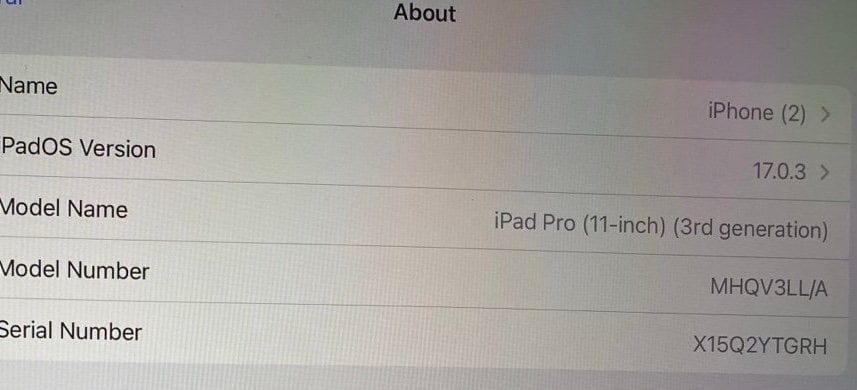 iPad Pro 11in 3rd generation 256gb 1C62