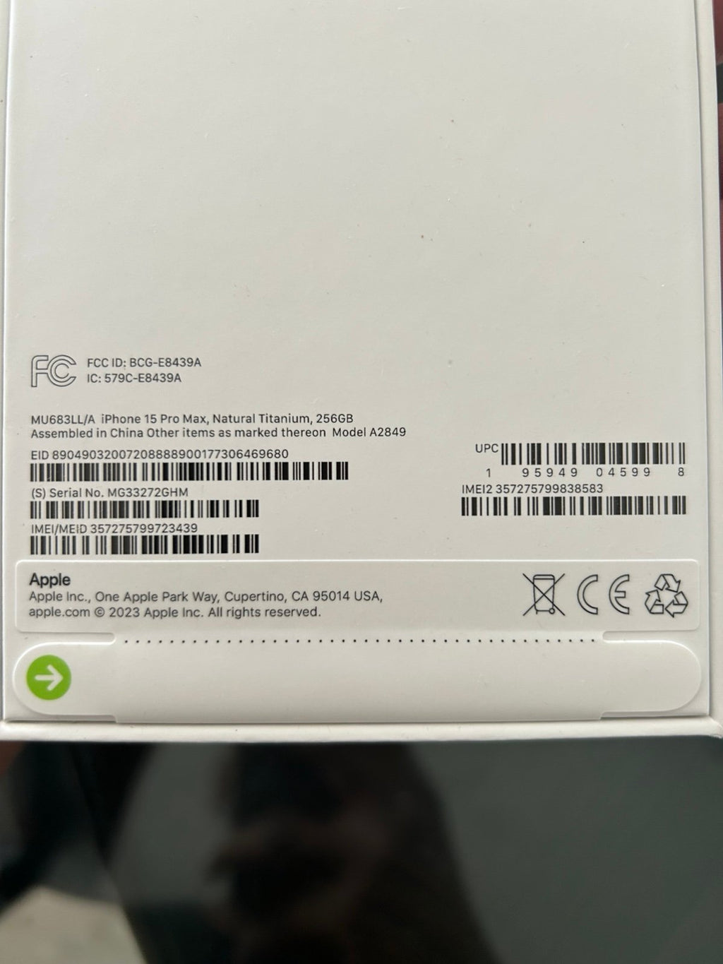 Iphone 15 Pro Max 1J51