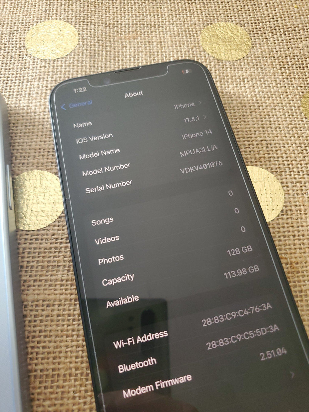 Apple iPhone 14 128 GB in Midnight for Verizon 5D35