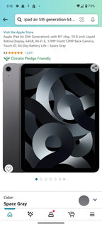 Apple iPad Air 5th Generation 64 GB in Space Gray 1S31