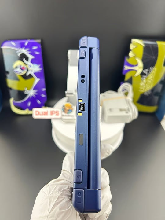 Dual IPS/ New 3DS XL Blue w 128GB SD Card/Near Mint/ 7563/ US Seller