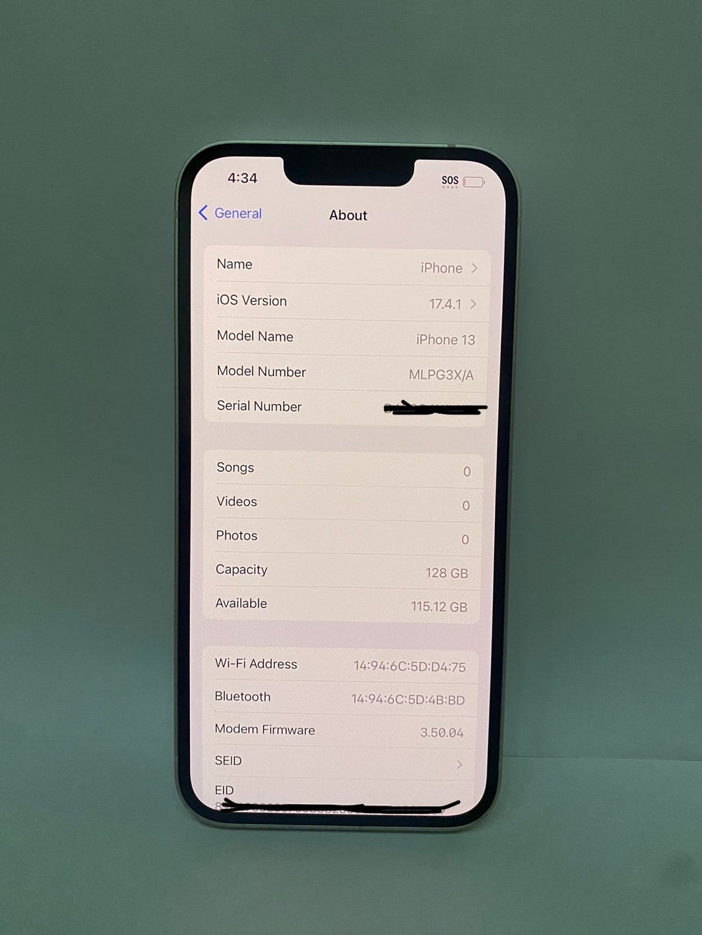 Apple iPhone 13 128 GB white unlocked 6X26