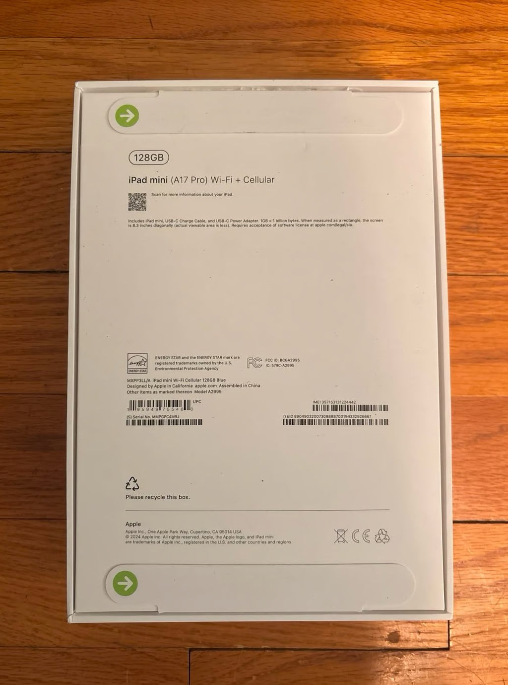 NIB-iPad mini (A17 Pro) WiFi+Cellular-128GB 2P51