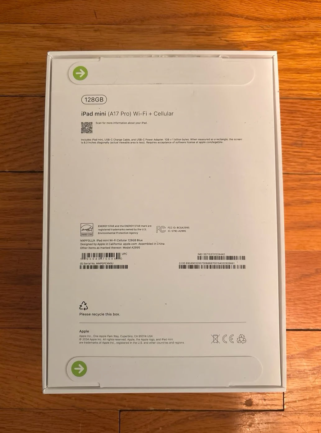 NIB-iPad mini (A17 Pro) WiFi+Cellular-128GB 2P51