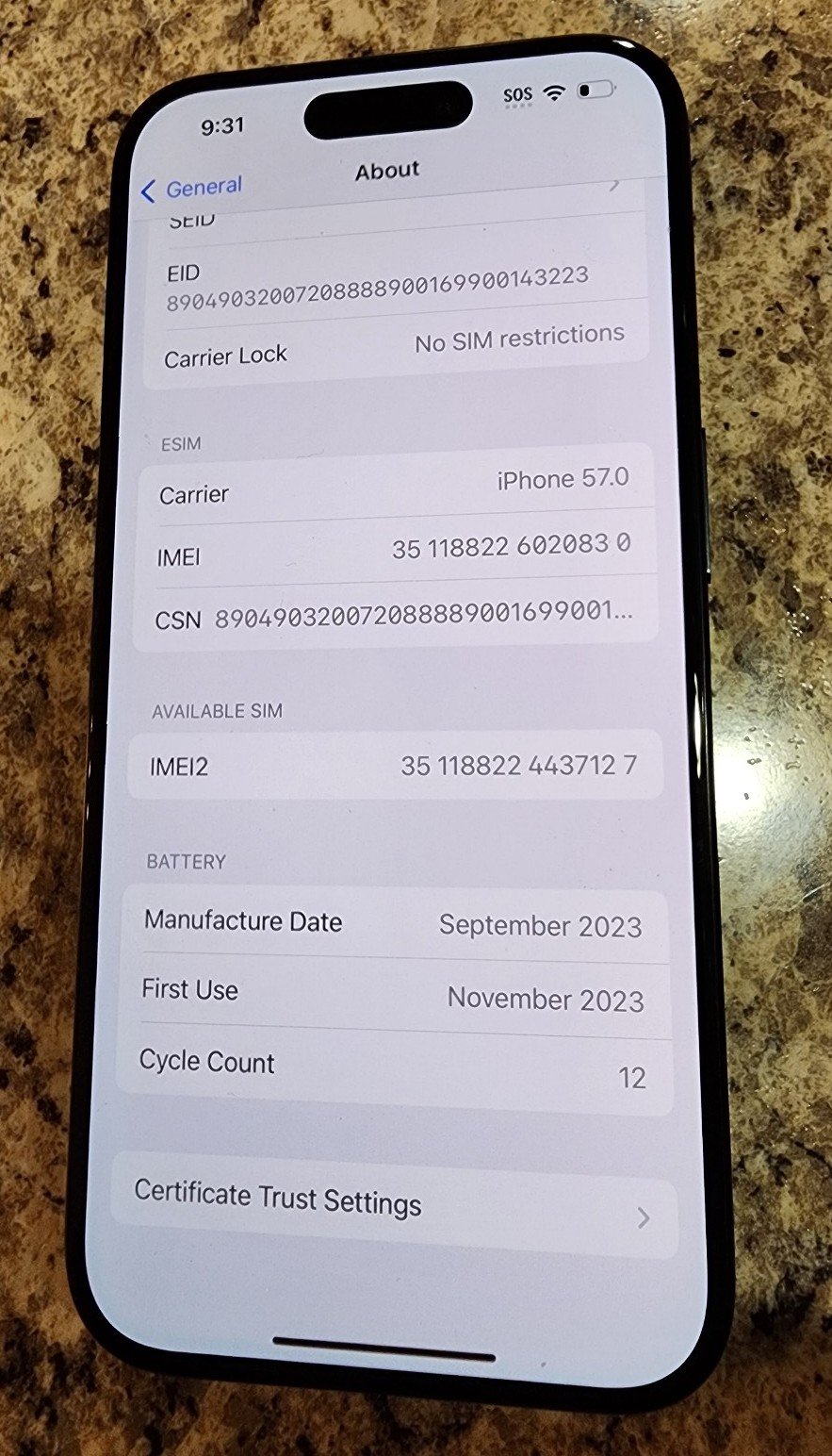 Apple iPhone 15 Pro - 128 GB - Blue Titanium Excellent Unlocked 5B16