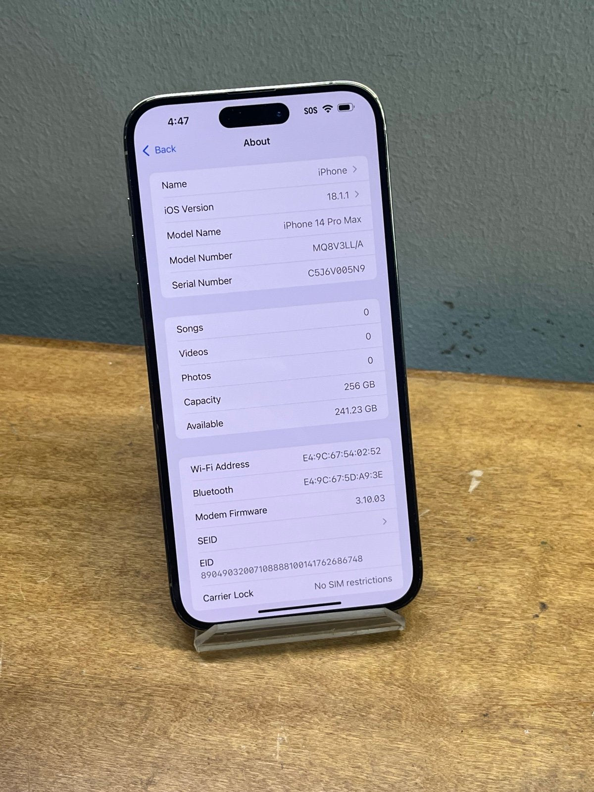 Apple IPhone 14 Pro Max 256gb Unlocked Gold Battery 85% | Fast Shipping | eSIM 6K35