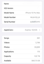 Unlocked Apple iPhone 15 Pro Max 1TB Natural Titanium w/AppleCare and Case 1K27