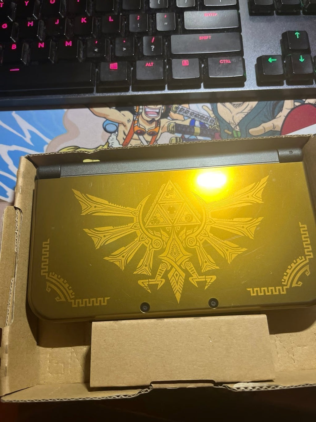 Nintendo, New 3DS XL, Hyrule Launch Edition, Gold Handheld System, Complete, CiB