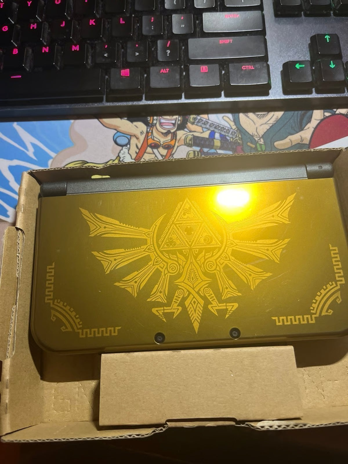 Nintendo, New 3DS XL, Hyrule Launch Edition, Gold Handheld System, Complete, CiB