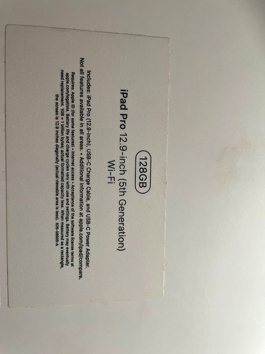 iPad Pro 12.9-inch 5th Generation Wi-Fi 128GB Gray MHNF3LL/A A2378 M1 1U88