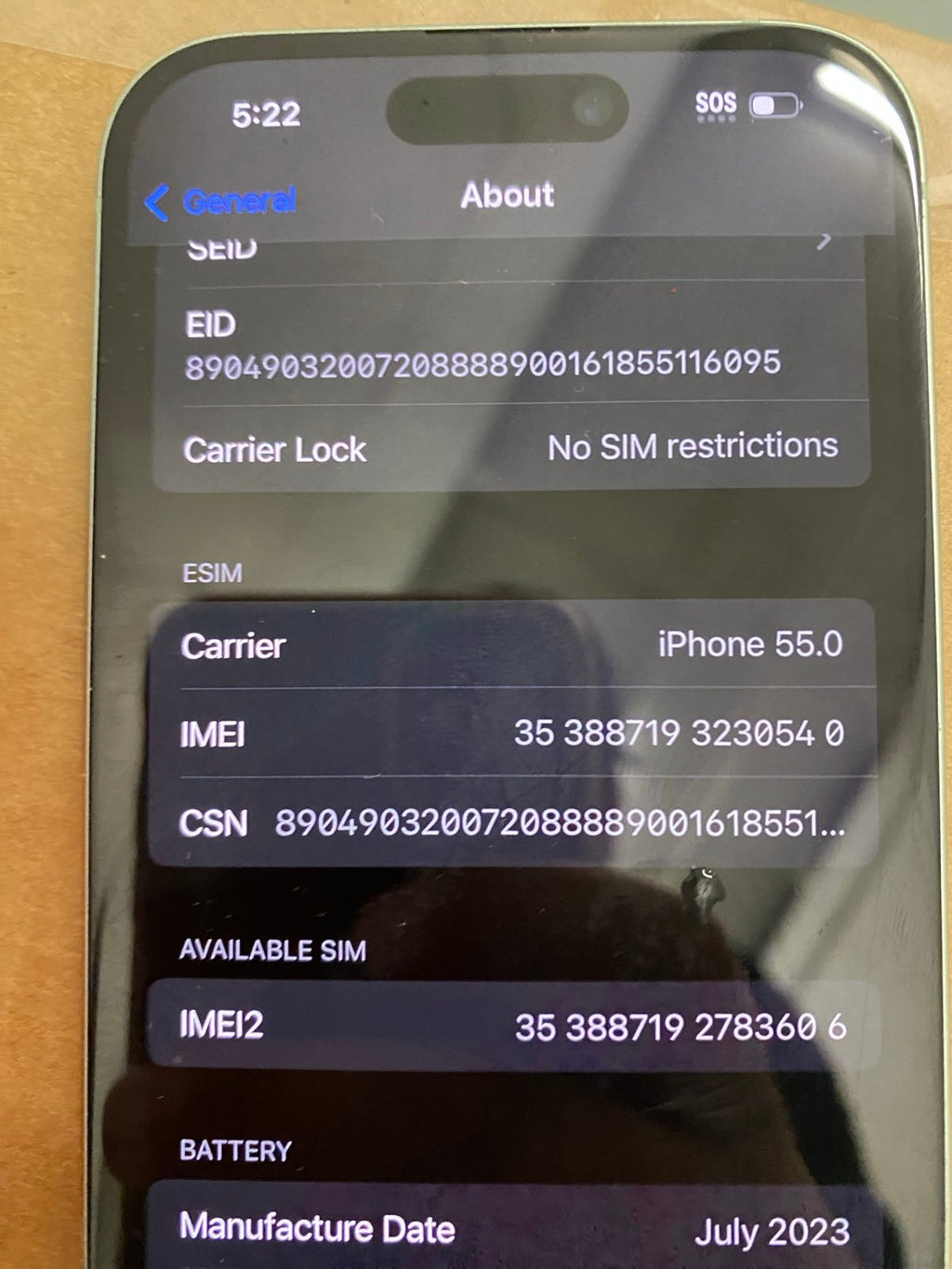 Apple iPhone 15 128GB unlocked green 2L12