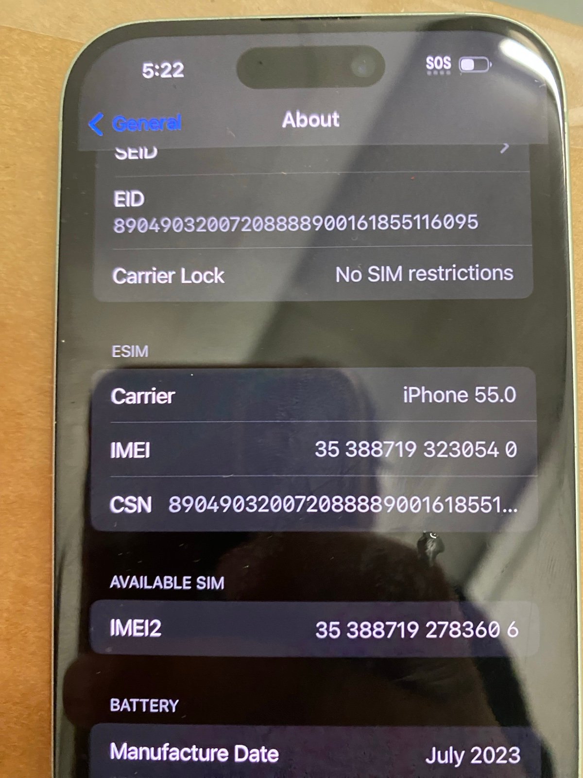 Apple iPhone 15 128GB unlocked green 2L12