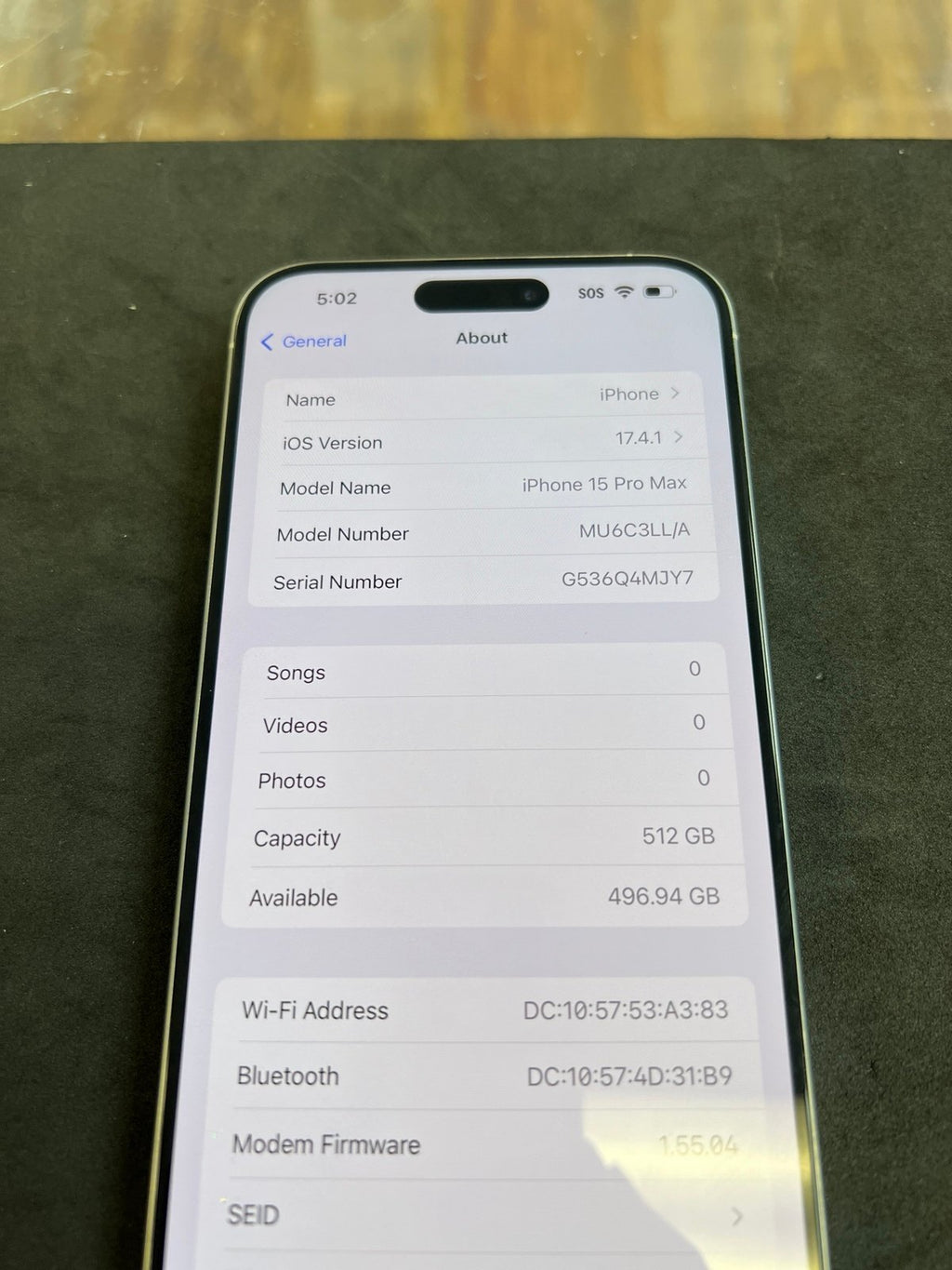 iPhone 15 pro max 512GB midnight white titanium factory unlocked 9K23