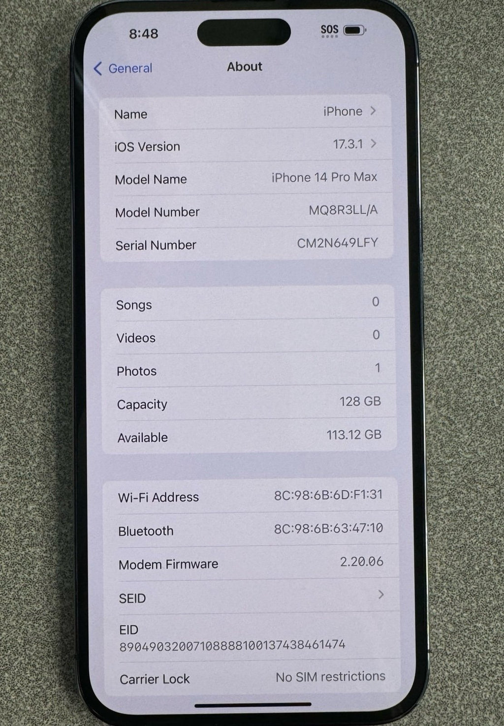 iPhone 14 Pro Max 1N62