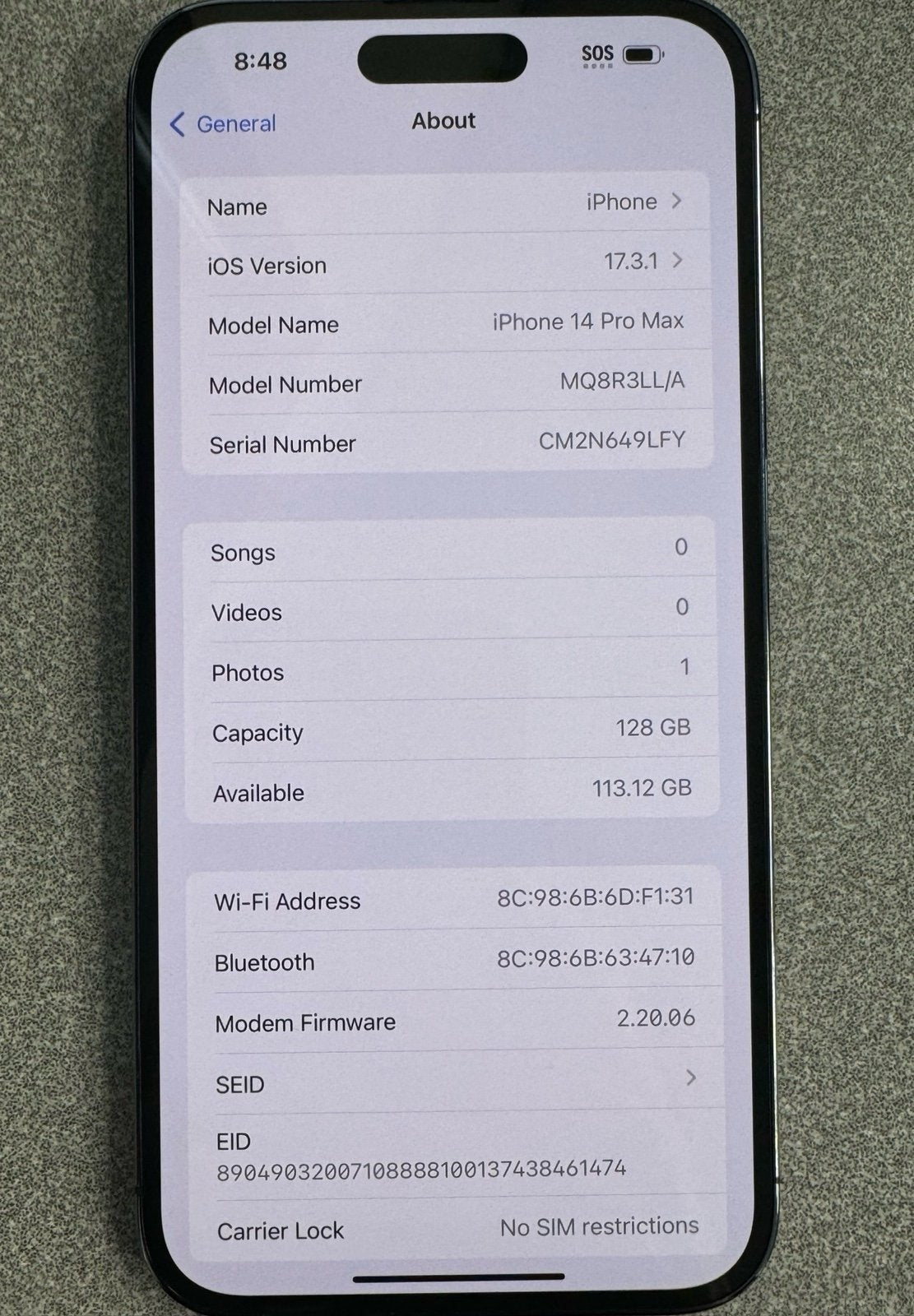 iPhone 14 Pro Max 1N62