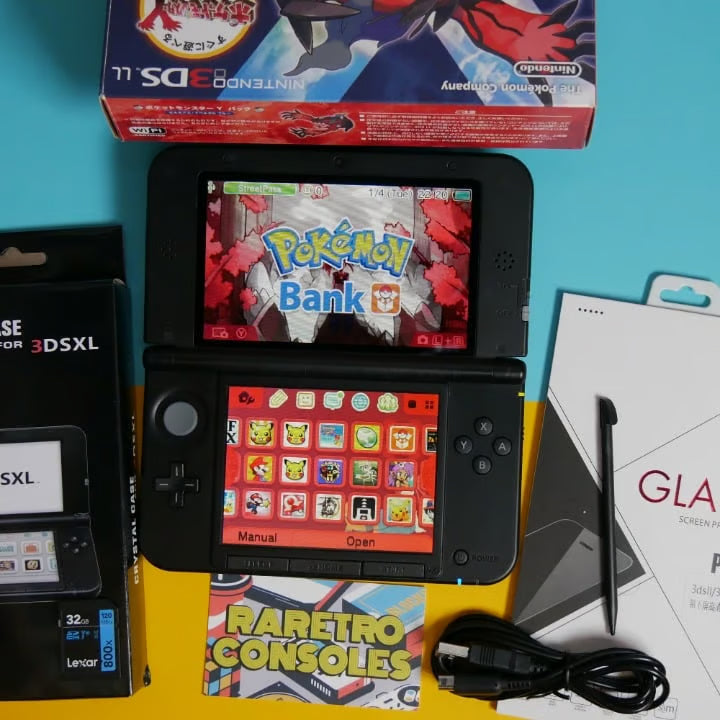 Nintendo 3DS XL Pokemon X and Y Edition 32GB SD, Accessories, Charger, 60+ Games