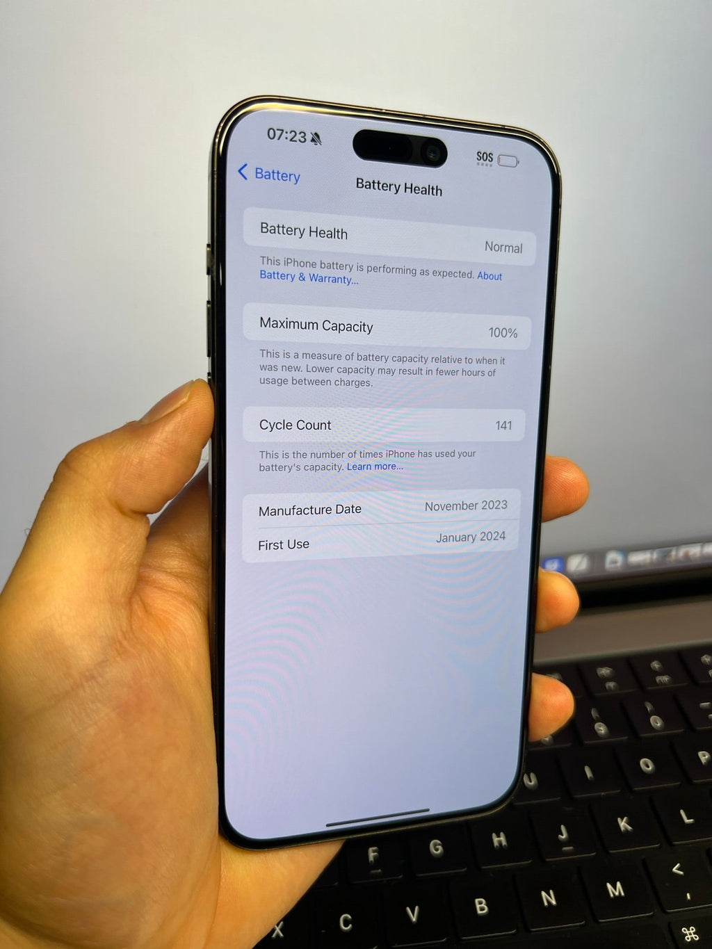 Apple iPhone 15 Pro Max Factory Unlocked (100% Batt) Black Titanium 256GB #20128 9C71