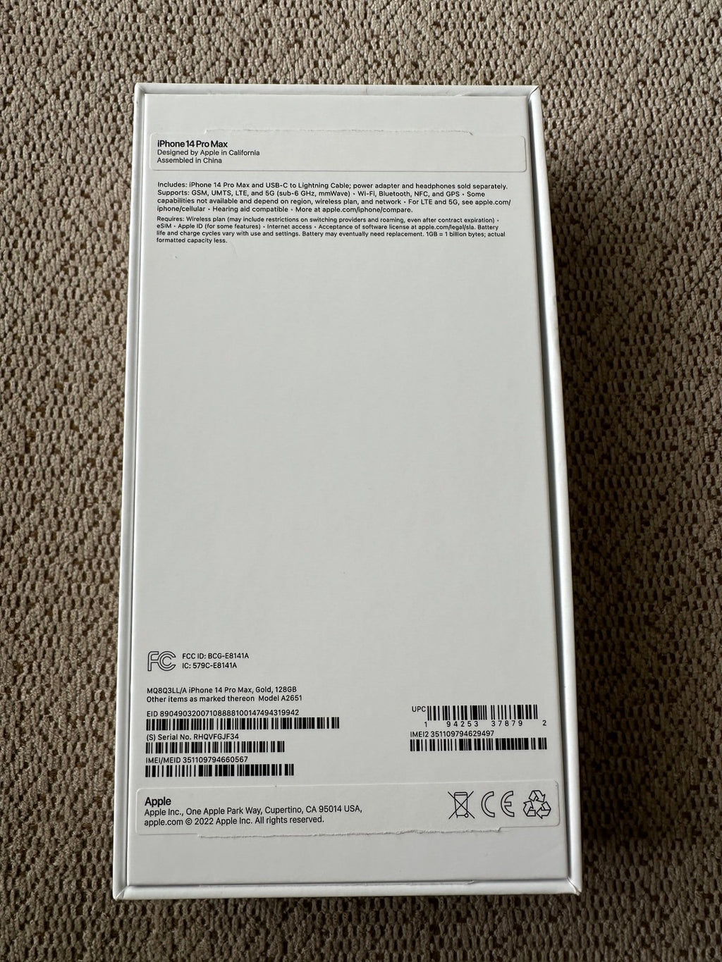 iPhone 14 Pro Max 128gb gold 7L88