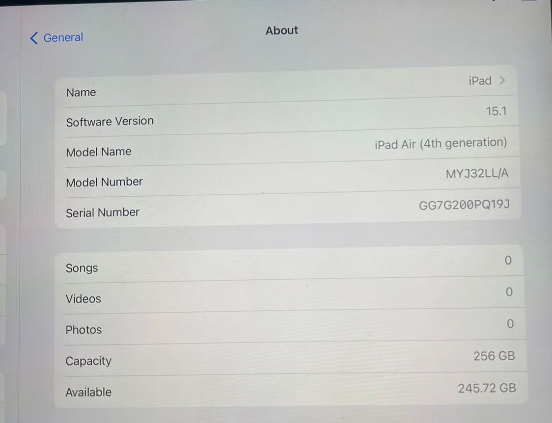 Apple iPad Air 4th Generation cellular 4G+ wifi 256 GB in Space Gray 5E11