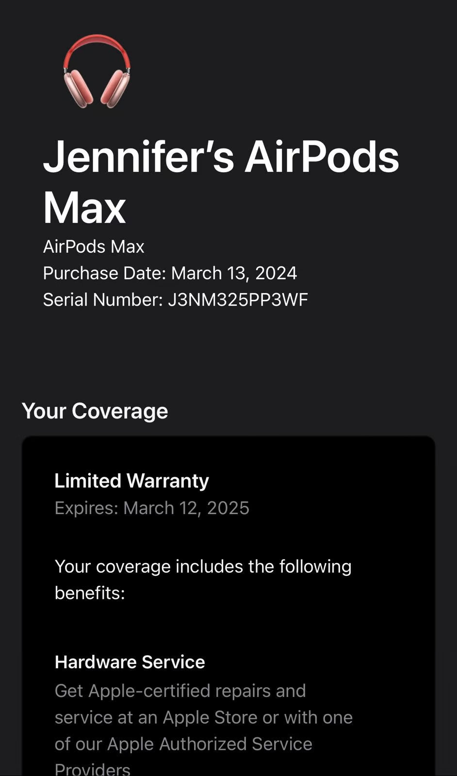 Apple AirPods Max with Smart Case in Pink-authentic 9O87