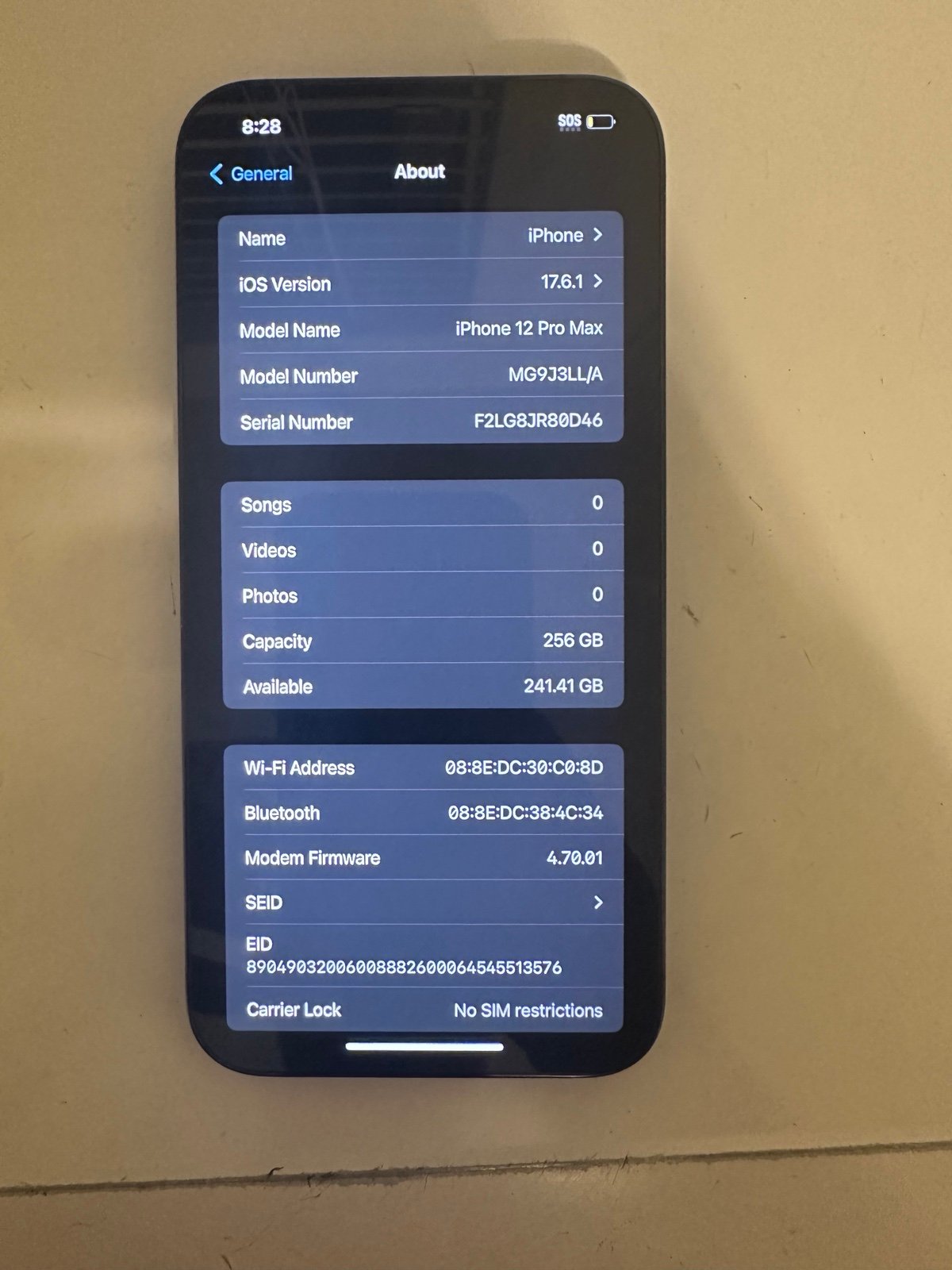 iPhone 12 Pro Max 256GB Unlocked 2G83