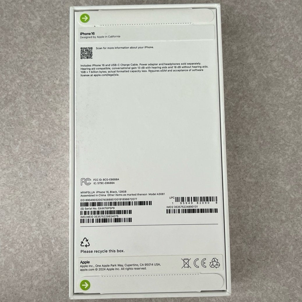 iPhone 16 128gb black t-mobile 8E32