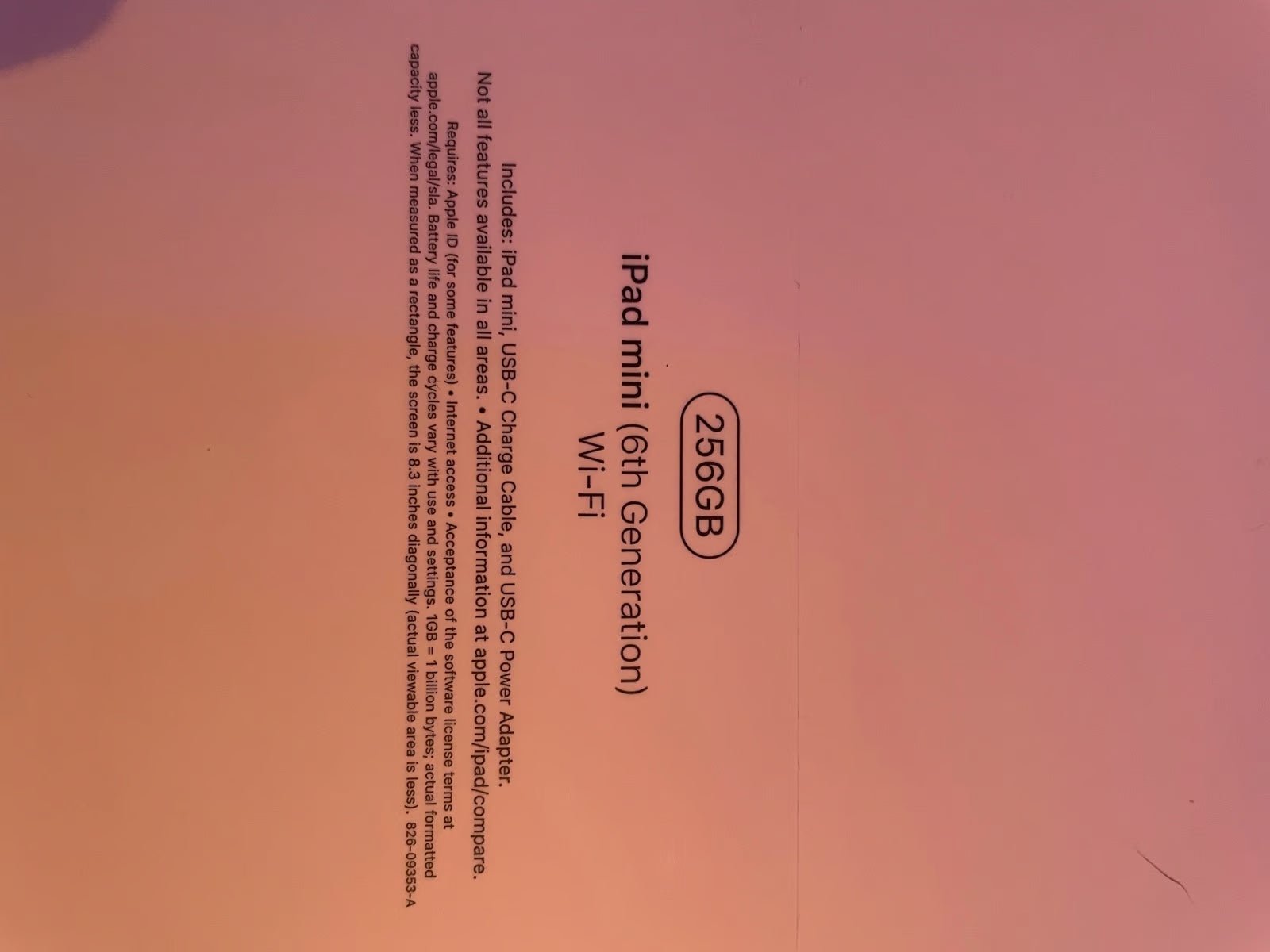 Apple iPad Mini 6th Generation 256 GB 3O87