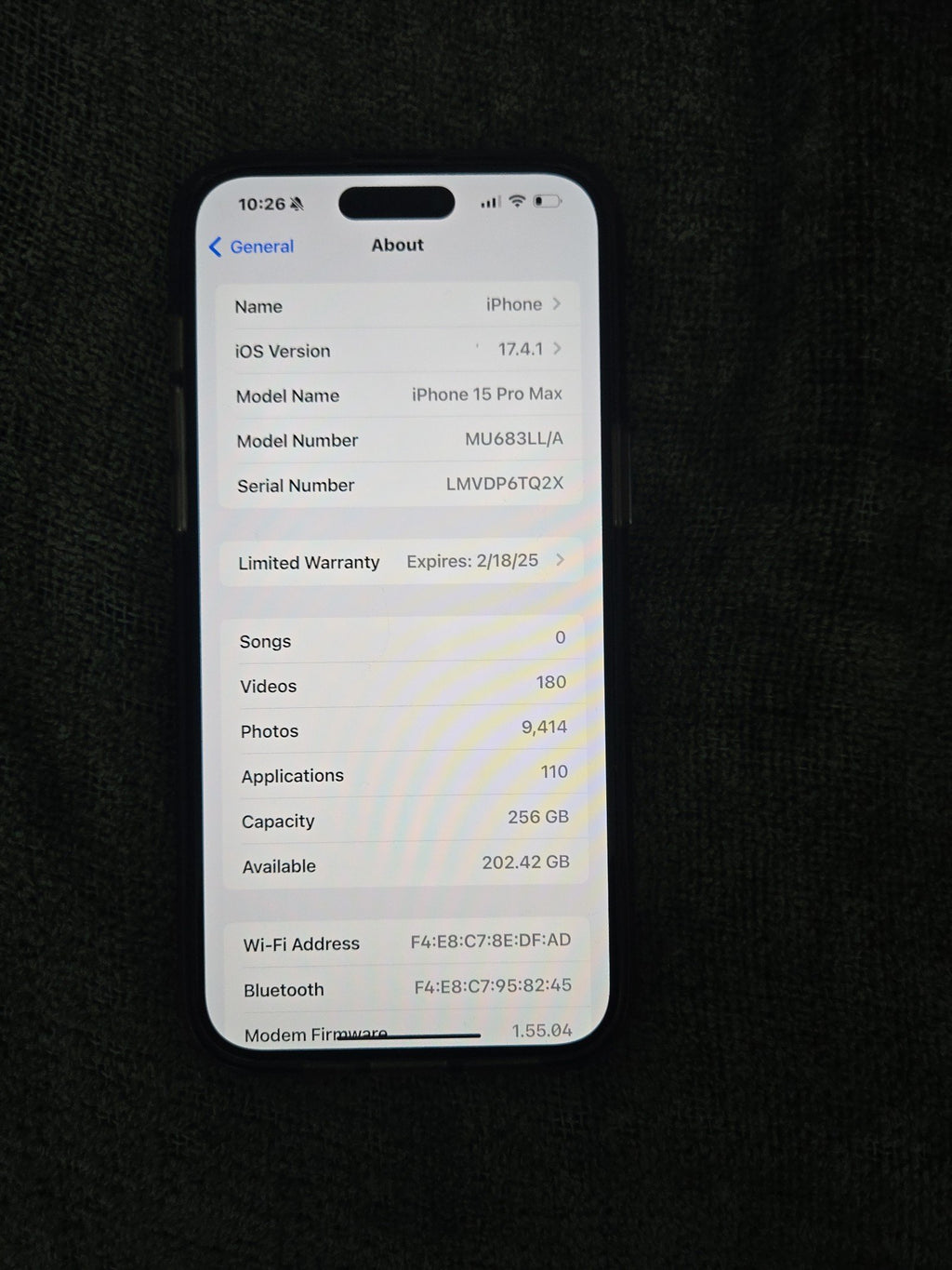 iPhone 15 pro max parts only perfect condition 1B85