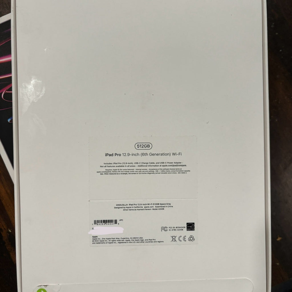 Brand New Sealed iPad Pro 6th Gen (M2) 12.9 Inch 512GB WiFi - Space Gray 2N18