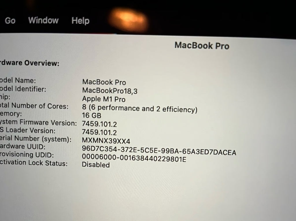 2021 MacBook Pro M1 3A36