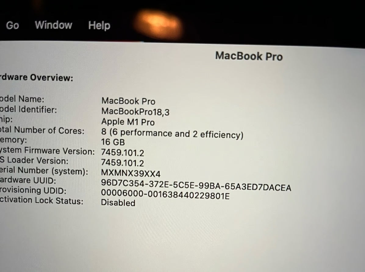 2021 MacBook Pro M1 3A36
